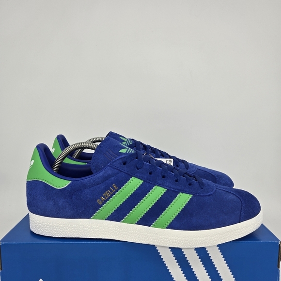 New Adidas Gazelle 'Royal Blue Energy Green' JH5389 Men's Shoes Size 12 - Picture 3 of 8